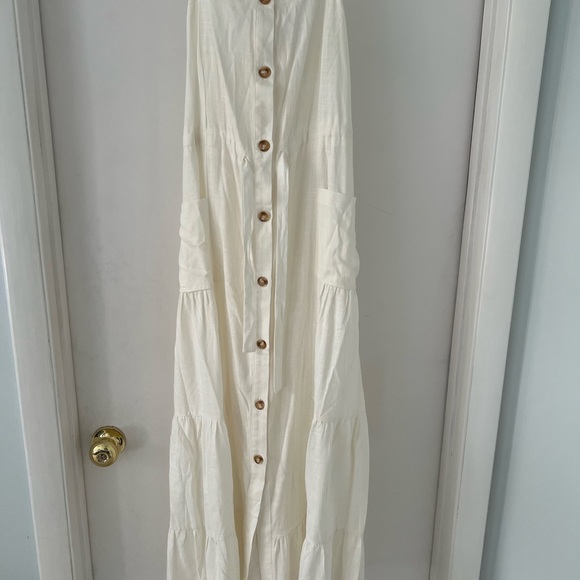 Irena Square Neck Tie A-Shape Dress - Picture 2 of 4